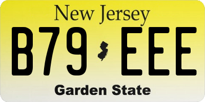 NJ license plate B79EEE