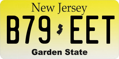 NJ license plate B79EET