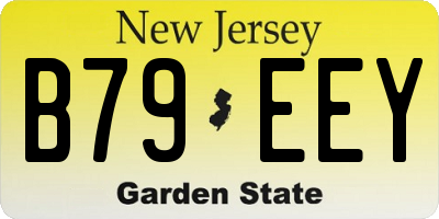 NJ license plate B79EEY