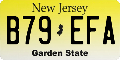 NJ license plate B79EFA