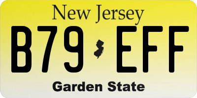 NJ license plate B79EFF