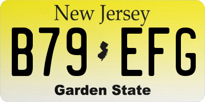 NJ license plate B79EFG