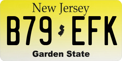 NJ license plate B79EFK
