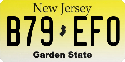 NJ license plate B79EFO