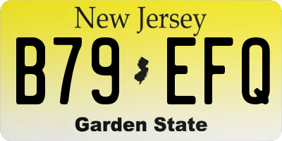 NJ license plate B79EFQ