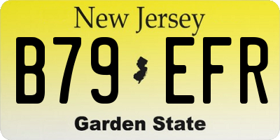 NJ license plate B79EFR