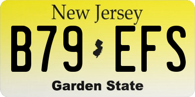 NJ license plate B79EFS