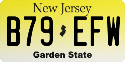 NJ license plate B79EFW