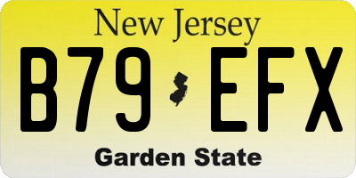 NJ license plate B79EFX