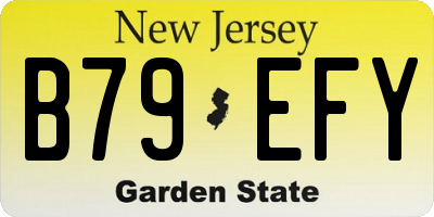 NJ license plate B79EFY