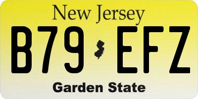 NJ license plate B79EFZ