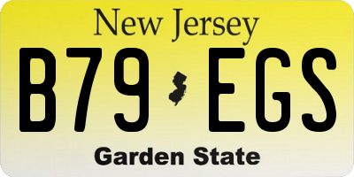 NJ license plate B79EGS
