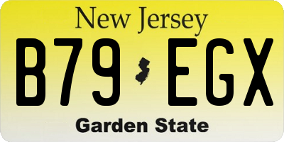 NJ license plate B79EGX