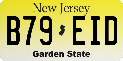 NJ license plate B79EID