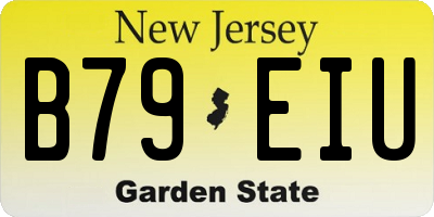 NJ license plate B79EIU