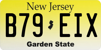 NJ license plate B79EIX