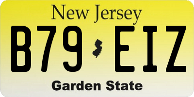 NJ license plate B79EIZ