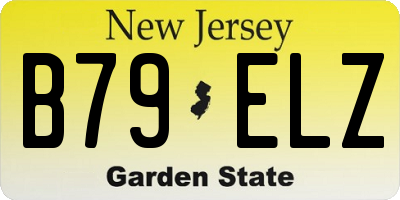 NJ license plate B79ELZ