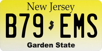 NJ license plate B79EMS
