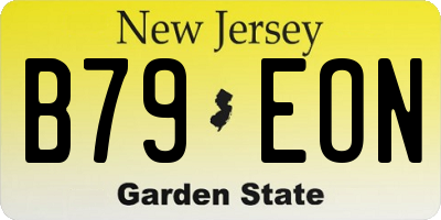 NJ license plate B79EON