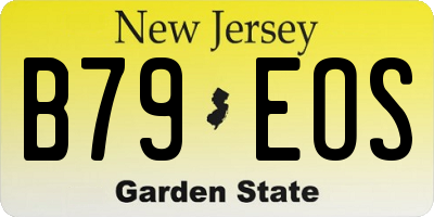 NJ license plate B79EOS