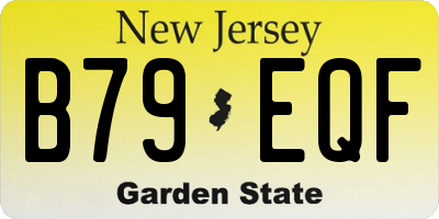 NJ license plate B79EQF
