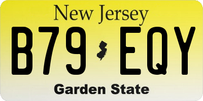 NJ license plate B79EQY