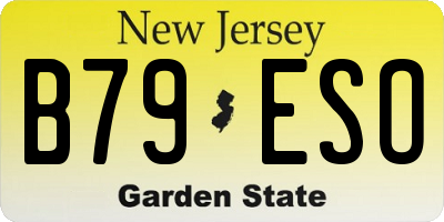 NJ license plate B79ESO