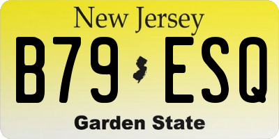 NJ license plate B79ESQ