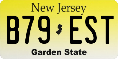 NJ license plate B79EST