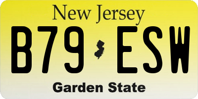 NJ license plate B79ESW
