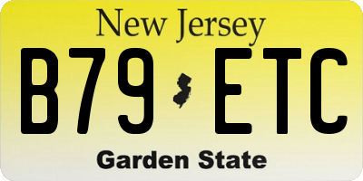 NJ license plate B79ETC