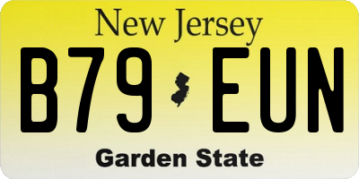 NJ license plate B79EUN