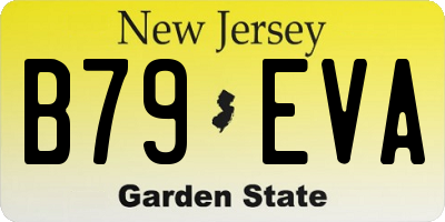 NJ license plate B79EVA