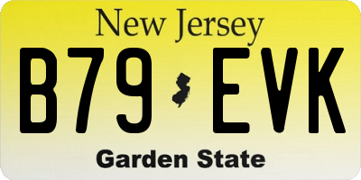 NJ license plate B79EVK