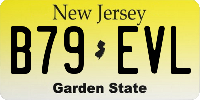 NJ license plate B79EVL