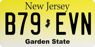 NJ license plate B79EVN