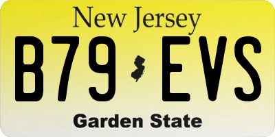 NJ license plate B79EVS