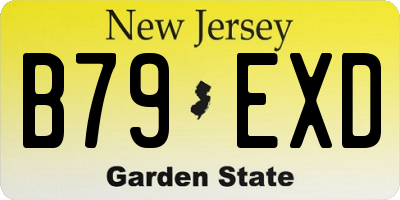 NJ license plate B79EXD