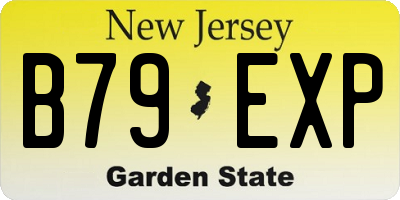 NJ license plate B79EXP
