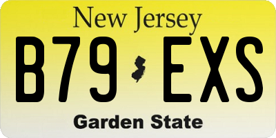 NJ license plate B79EXS