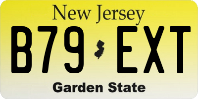 NJ license plate B79EXT