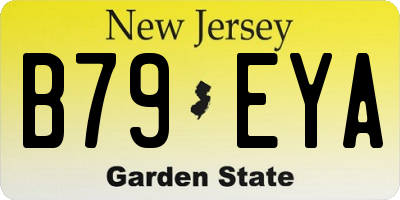 NJ license plate B79EYA