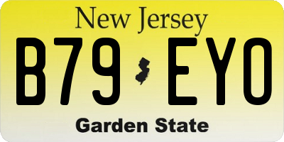 NJ license plate B79EYO