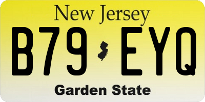 NJ license plate B79EYQ