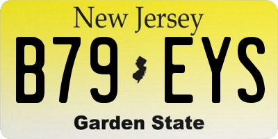 NJ license plate B79EYS