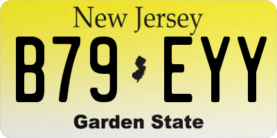 NJ license plate B79EYY