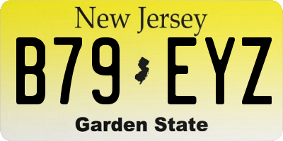 NJ license plate B79EYZ
