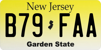 NJ license plate B79FAA