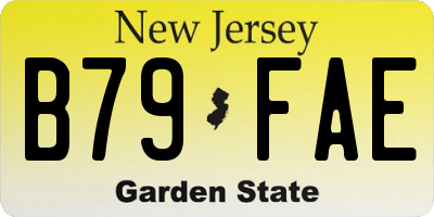 NJ license plate B79FAE